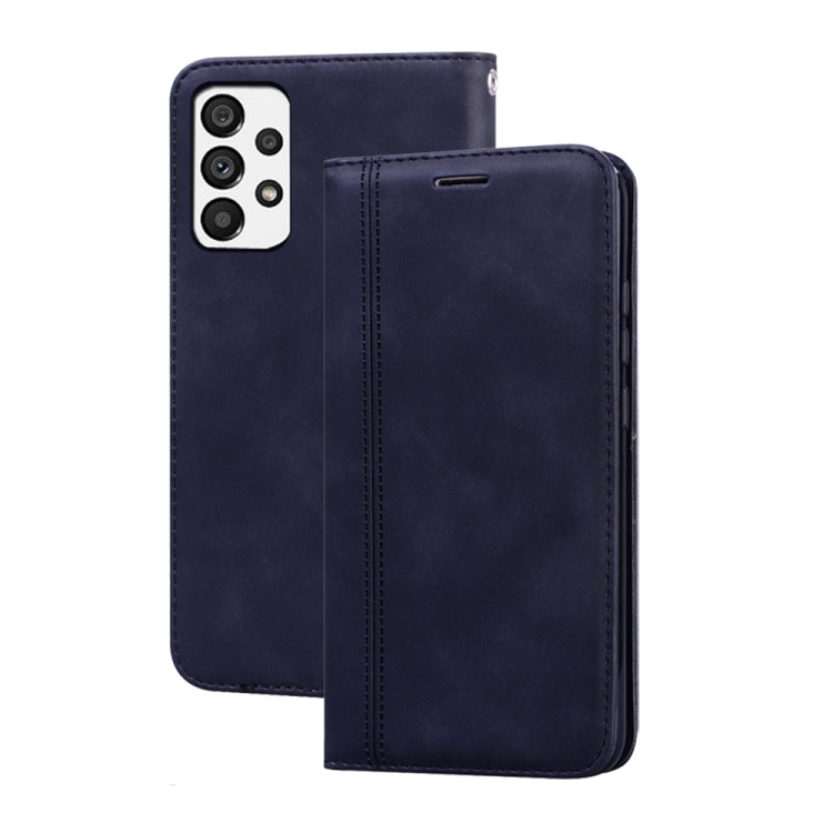 For Samsung Galaxy A13 4G Frosted Business Magnetic Flip Leather Phone Case(Black) by buy2fix