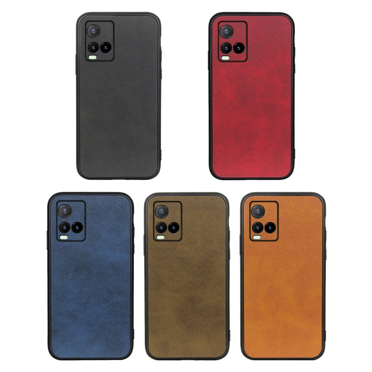 For vivo S12 5G / V23 5G Accurate Hole Two-color Calf Texture PU Phone Case(Brown) - vivo Cases by buy2fix | Online Shopping UK | buy2fix