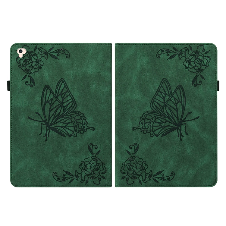 Butterfly Flower Embossed Leather Tablet Case For iPad 9.7 inch 2017 / 2018(Green) - iPad 9.7 (2018) & (2017) Cases by buy2fix | Online Shopping UK | buy2fix