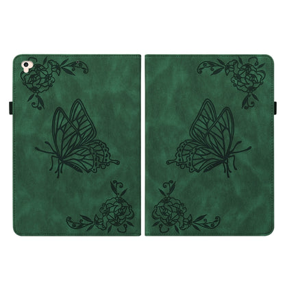 Butterfly Flower Embossed Leather Tablet Case For iPad 9.7 inch 2017 / 2018(Green) - iPad 9.7 (2018) & (2017) Cases by buy2fix | Online Shopping UK | buy2fix