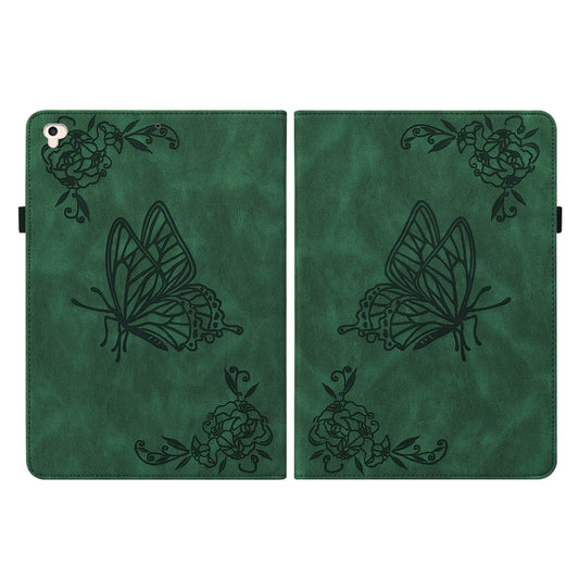 Butterfly Flower Embossed Leather Tablet Case For iPad 9.7 inch 2017 / 2018(Green) - iPad 9.7 (2018) & (2017) Cases by buy2fix | Online Shopping UK | buy2fix