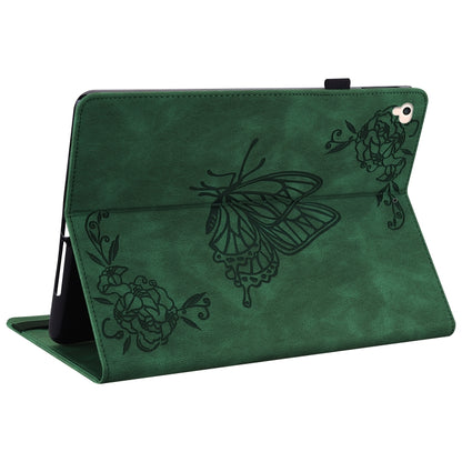 Butterfly Flower Embossed Leather Tablet Case For iPad 9.7 inch 2017 / 2018(Green) - iPad 9.7 (2018) & (2017) Cases by buy2fix | Online Shopping UK | buy2fix
