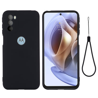 For Motorola Moto G51 5G Pure Color Liquid Silicone Shockproof Full Coverage Phone Case(Black) - Motorola Cases by buy2fix | Online Shopping UK | buy2fix