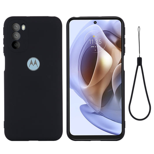For Motorola Moto G51 5G Pure Color Liquid Silicone Shockproof Full Coverage Phone Case(Black) - Motorola Cases by buy2fix | Online Shopping UK | buy2fix