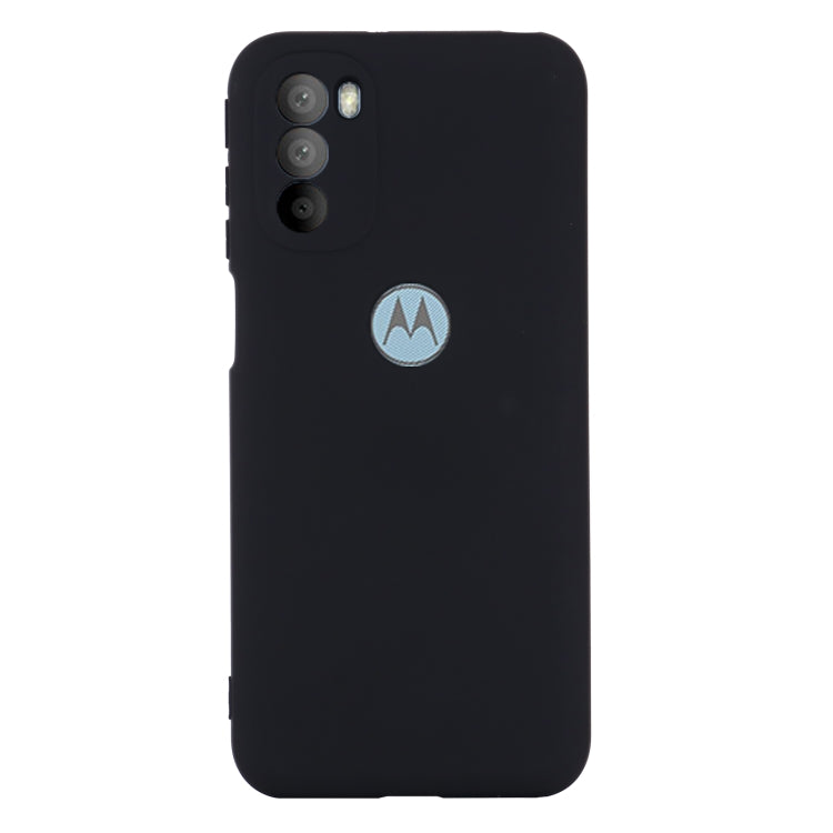 For Motorola Moto G51 5G Pure Color Liquid Silicone Shockproof Full Coverage Phone Case(Black) - Motorola Cases by buy2fix | Online Shopping UK | buy2fix