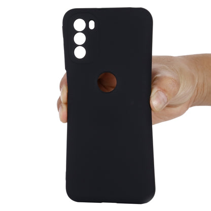 For Motorola Moto G51 5G Pure Color Liquid Silicone Shockproof Full Coverage Phone Case(Black) - Motorola Cases by buy2fix | Online Shopping UK | buy2fix