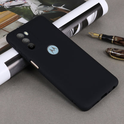 For Motorola Moto G51 5G Pure Color Liquid Silicone Shockproof Full Coverage Phone Case(Black) - Motorola Cases by buy2fix | Online Shopping UK | buy2fix