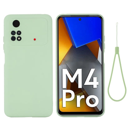 For Xiaomi Poco M4 Pro 4G Global Pure Color Liquid Silicone Shockproof Full Coverage Phone Case(Green) - Xiaomi Cases by buy2fix | Online Shopping UK | buy2fix