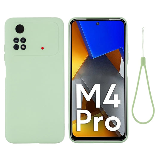For Xiaomi Poco M4 Pro 4G Global Pure Color Liquid Silicone Shockproof Full Coverage Phone Case(Green) - Xiaomi Cases by buy2fix | Online Shopping UK | buy2fix