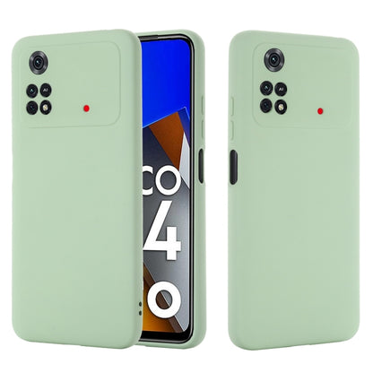 For Xiaomi Poco M4 Pro 4G Global Pure Color Liquid Silicone Shockproof Full Coverage Phone Case(Green) - Xiaomi Cases by buy2fix | Online Shopping UK | buy2fix