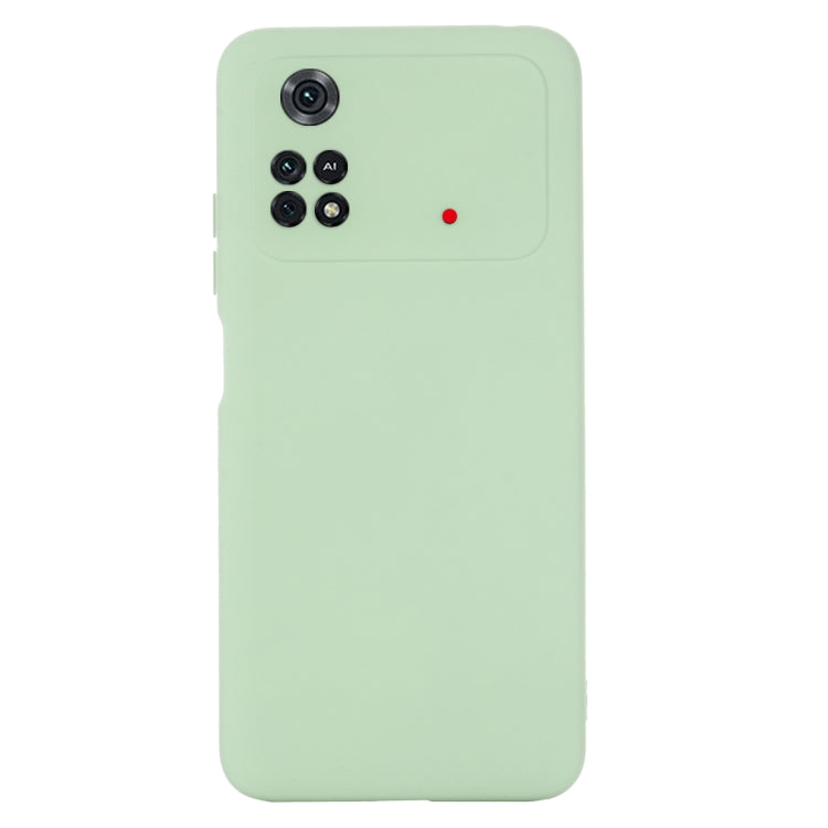 For Xiaomi Poco M4 Pro 4G Global Pure Color Liquid Silicone Shockproof Full Coverage Phone Case(Green) - Xiaomi Cases by buy2fix | Online Shopping UK | buy2fix