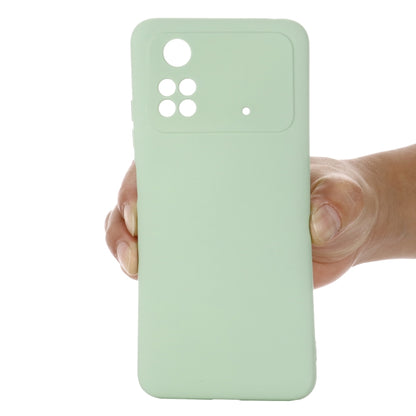For Xiaomi Poco M4 Pro 4G Global Pure Color Liquid Silicone Shockproof Full Coverage Phone Case(Green) - Xiaomi Cases by buy2fix | Online Shopping UK | buy2fix