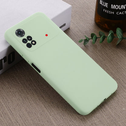 For Xiaomi Poco M4 Pro 4G Global Pure Color Liquid Silicone Shockproof Full Coverage Phone Case(Green) - Xiaomi Cases by buy2fix | Online Shopping UK | buy2fix