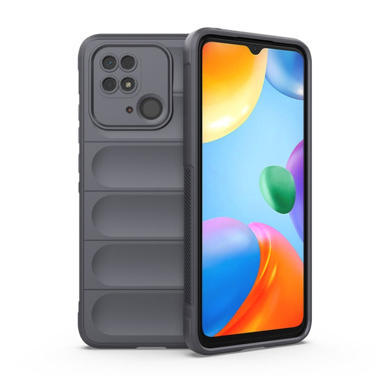 For Xiaomi Redmi 10C Magic Shield TPU + Flannel Phone Case(Dark Grey)