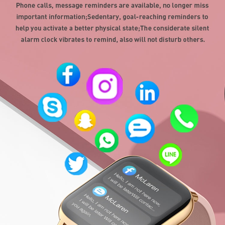 Rowatch 2S 1.65 inch TFT Screen Smart Watch, Support Blood Pressure Monitoring/Sleep Monitoring(Pink) by buy2fix