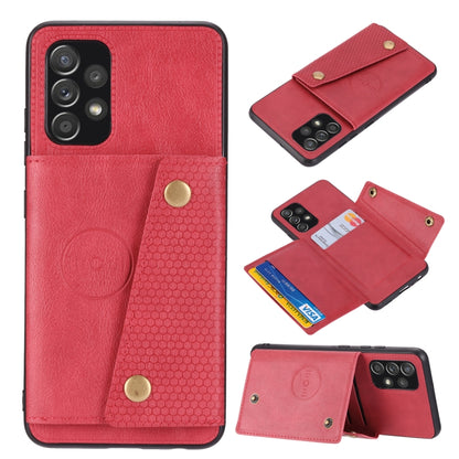 For Samsung Galaxy A73 5G Double Buckle PU + TPU Shockproof Magnetic Phone Case(Red) by buy2fix