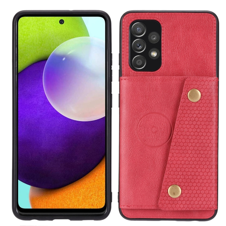 For Samsung Galaxy A73 5G Double Buckle PU + TPU Shockproof Magnetic Phone Case(Red) by buy2fix