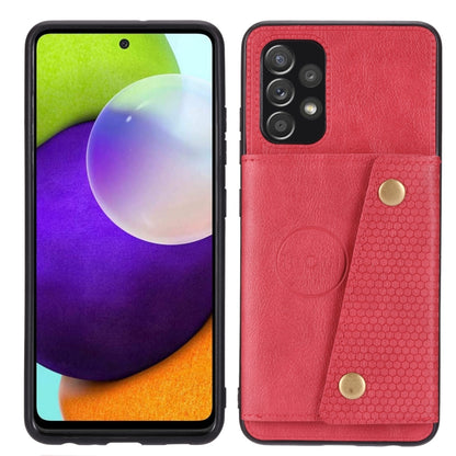 For Samsung Galaxy A73 5G Double Buckle PU + TPU Shockproof Magnetic Phone Case(Red) by buy2fix