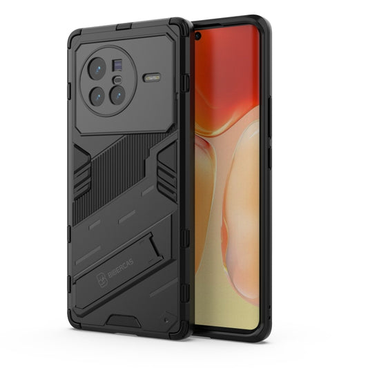 For vivo X80 Punk Armor PC + TPU Phone Case with Holder(Black) - vivo Cases by buy2fix | Online Shopping UK | buy2fix