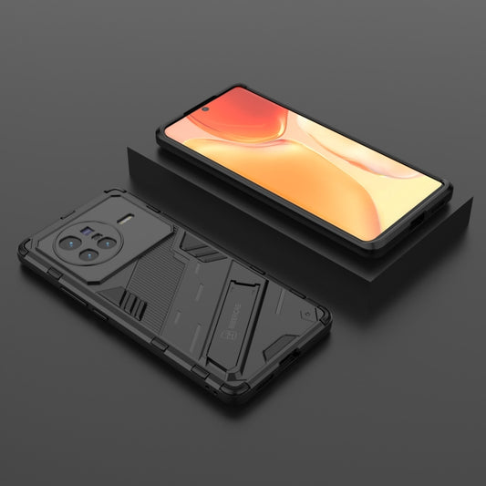For vivo X80 Punk Armor PC + TPU Phone Case with Holder(Black) - vivo Cases by buy2fix | Online Shopping UK | buy2fix