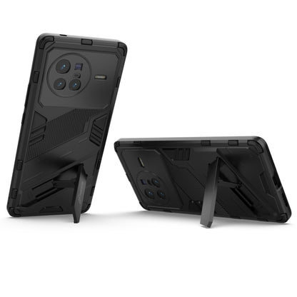 For vivo X80 Punk Armor PC + TPU Phone Case with Holder(Black) - vivo Cases by buy2fix | Online Shopping UK | buy2fix