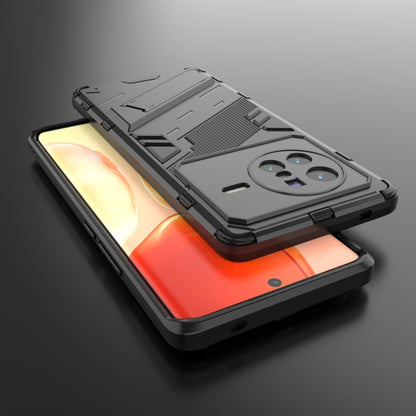 For vivo X80 Punk Armor PC + TPU Phone Case with Holder(Black) - vivo Cases by buy2fix | Online Shopping UK | buy2fix