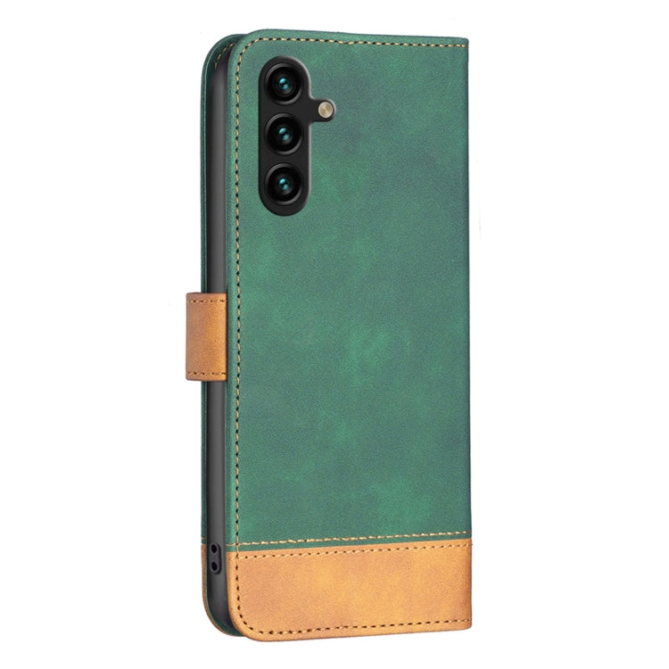 For Samsung Galaxy A13 5G BF11 Color Matching Skin Feel Leather Phone Case(Green) by buy2fix