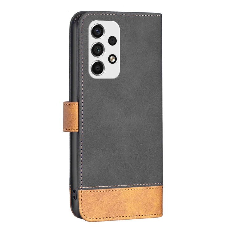 For Samsung Galaxy A53 BF11 Color Matching Skin Feel Leather Phone Case(Black) by buy2fix