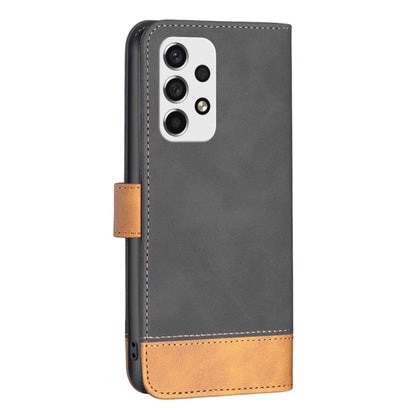 For Samsung Galaxy A53 BF11 Color Matching Skin Feel Leather Phone Case(Black) by buy2fix