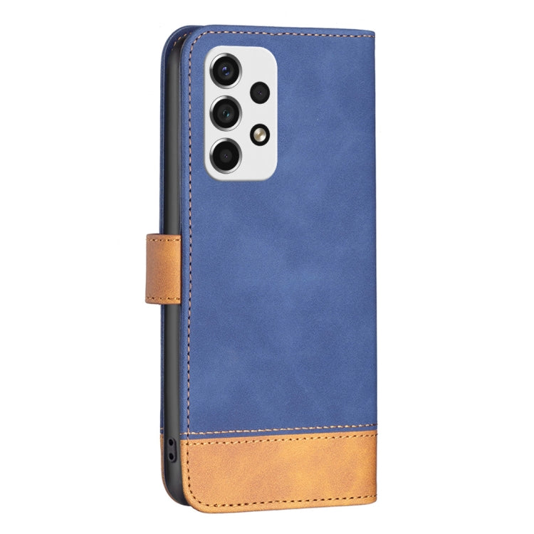 For Samsung Galaxy A53 BF11 Color Matching Skin Feel Leather Phone Case(Blue) by buy2fix