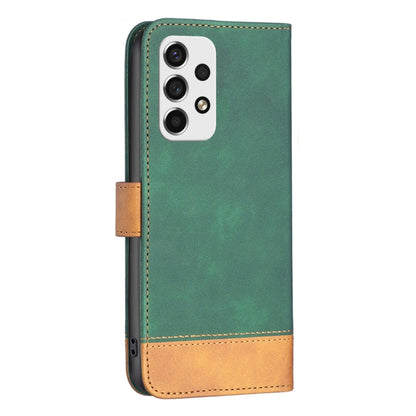 For Samsung Galaxy A53 BF11 Color Matching Skin Feel Leather Phone Case(Green) by buy2fix