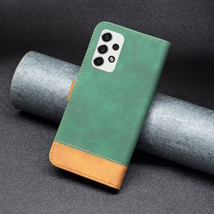 For Samsung Galaxy A53 BF11 Color Matching Skin Feel Leather Phone Case(Green) by buy2fix