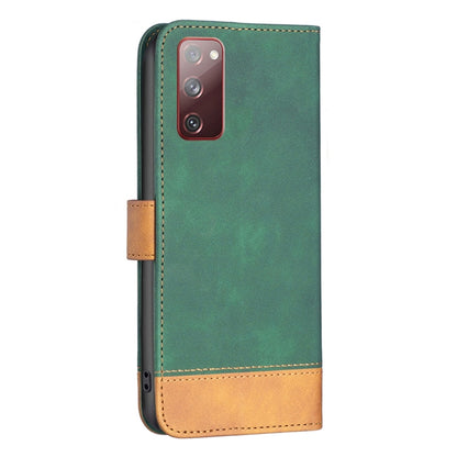 For Samsung Galaxy S20 FE BF11 Color Matching Skin Feel Leather Phone Case(Green) by buy2fix