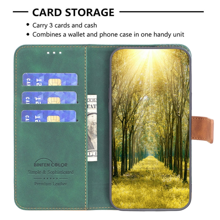 For Samsung Galaxy S20 FE BF11 Color Matching Skin Feel Leather Phone Case(Green) by buy2fix