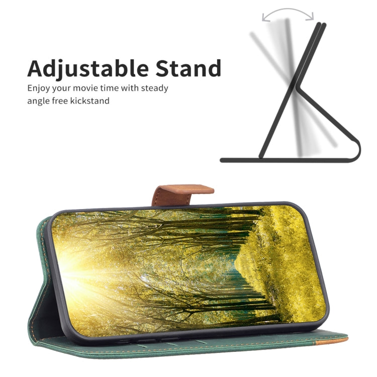 For Samsung Galaxy S20 FE BF11 Color Matching Skin Feel Leather Phone Case(Green) by buy2fix