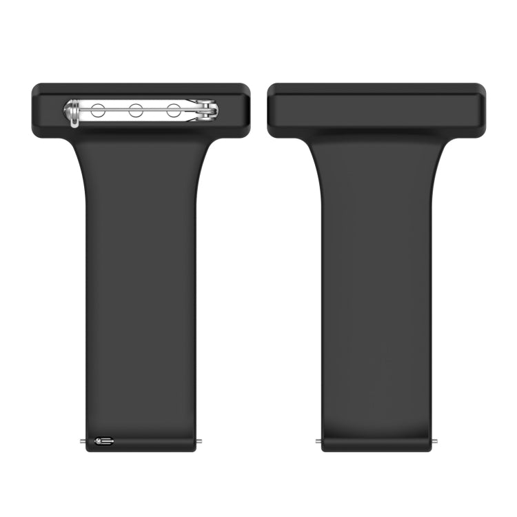22mm Silicone Nurse Brooch Watch Band(Black) - 22mm Bands by buy2fix | Online Shopping UK | buy2fix