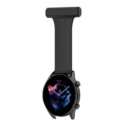 22mm Silicone Nurse Brooch Watch Band(Black) - 22mm Bands by buy2fix | Online Shopping UK | buy2fix