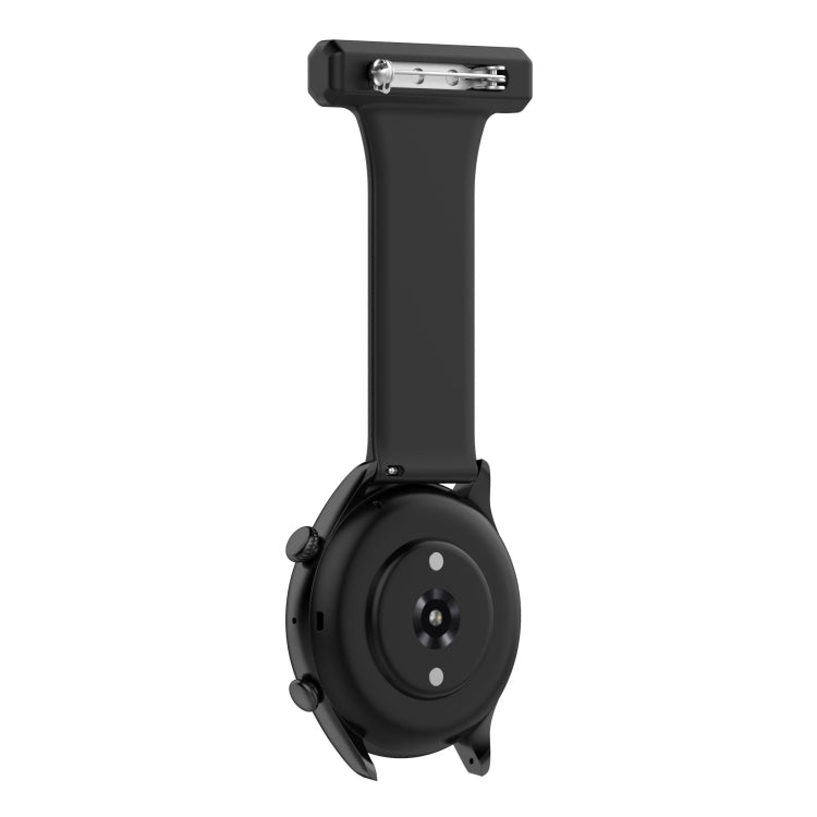 22mm Silicone Nurse Brooch Watch Band(Black) - 22mm Bands by buy2fix | Online Shopping UK | buy2fix