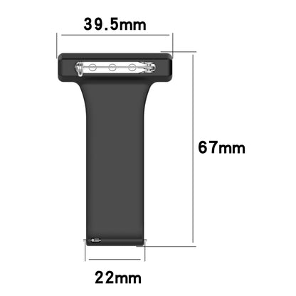 22mm Silicone Nurse Brooch Watch Band(Black) - 22mm Bands by buy2fix | Online Shopping UK | buy2fix