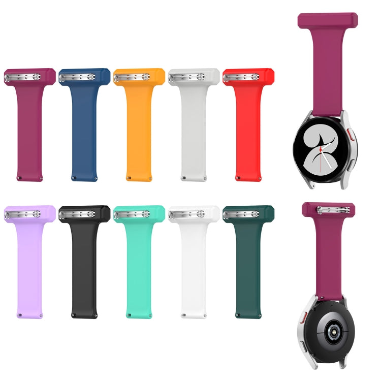 22mm Silicone Nurse Brooch Watch Band(Black) - 22mm Bands by buy2fix | Online Shopping UK | buy2fix