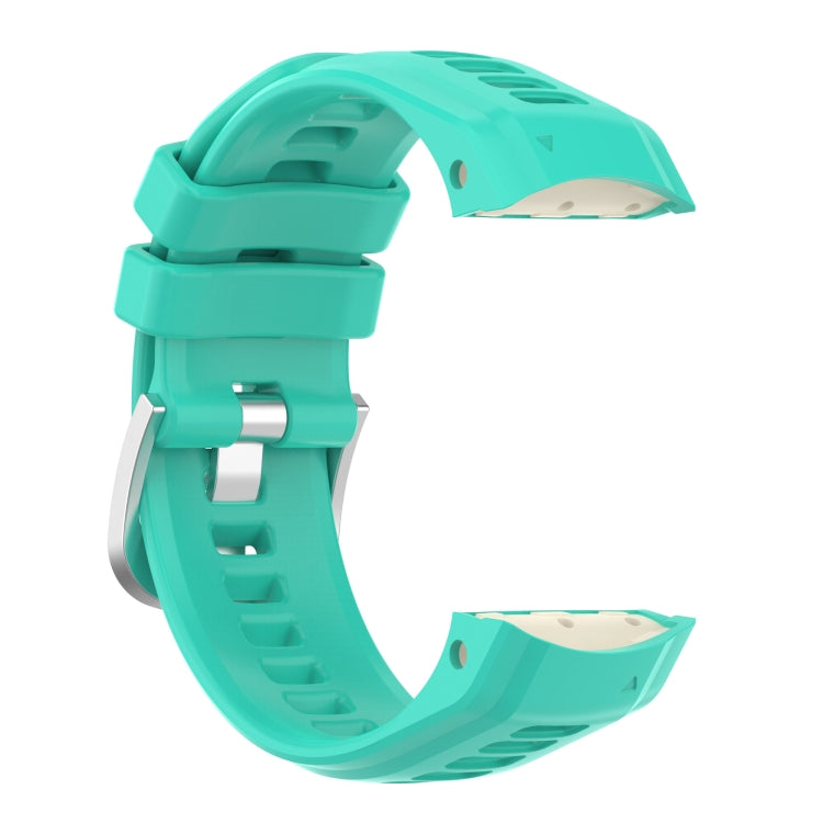 For Garmin Instinct 2S Silicone Stainless Steel Buckle Watch Band(Lake Green) - Watch Bands by buy2fix | Online Shopping UK | buy2fix