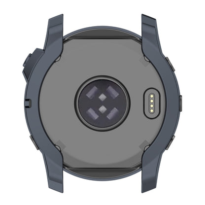 For Garmin Fenix 7X TPU Half-pack Hollowed Electroplating Watch Case(Black Grey) - Watch Cases by buy2fix | Online Shopping UK | buy2fix
