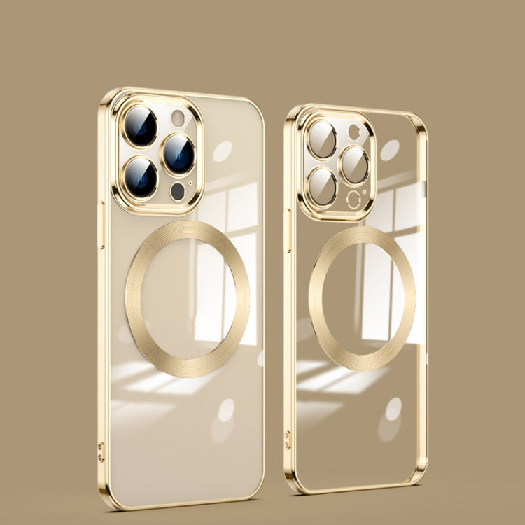 For iPhone 12 Pro Max MagSafe Magnetic Electroplated Phone Case(Gold) by buy2fix