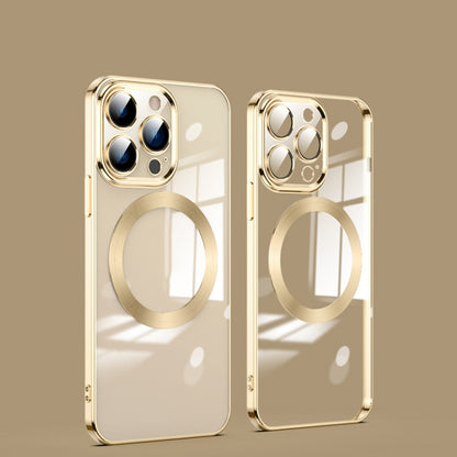 For iPhone 12 Pro Max MagSafe Magnetic Electroplated Phone Case(Gold) by buy2fix