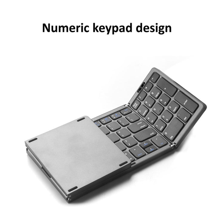 B089 Bluetooth Foldable Keyboard with Numeric(Grey) by buy2fix