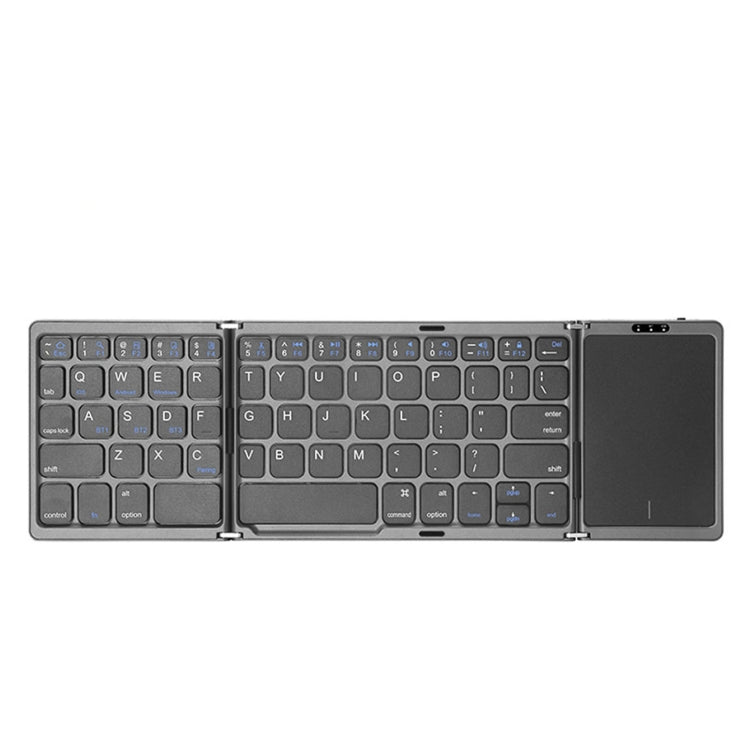 B089T Foldable Bluetooth Keyboard Rechargeable with Touchpad(Grey) by buy2fix