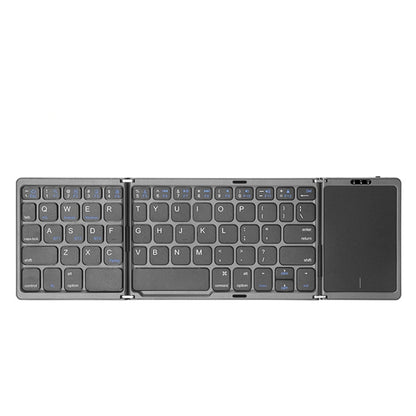 B089T Foldable Bluetooth Keyboard Rechargeable with Touchpad(Grey) by buy2fix