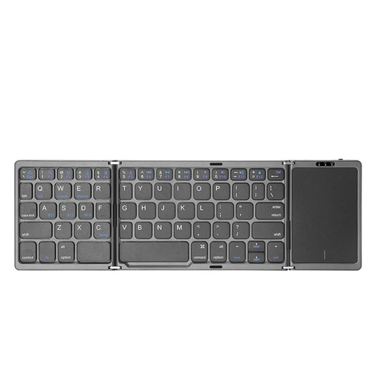 B089T Foldable Bluetooth Keyboard Rechargeable with Touchpad(Grey) by buy2fix