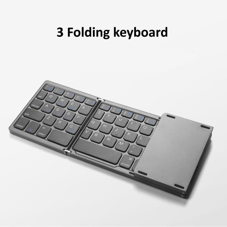 B089T Foldable Bluetooth Keyboard Rechargeable with Touchpad(Grey) by buy2fix