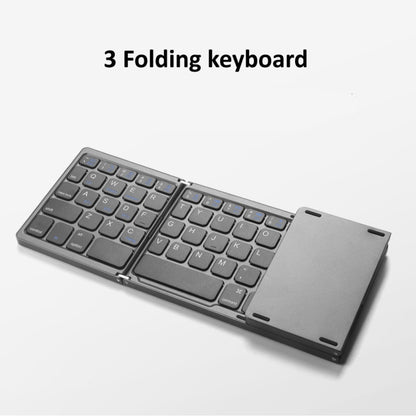 B089T Foldable Bluetooth Keyboard Rechargeable with Touchpad(Grey) by buy2fix